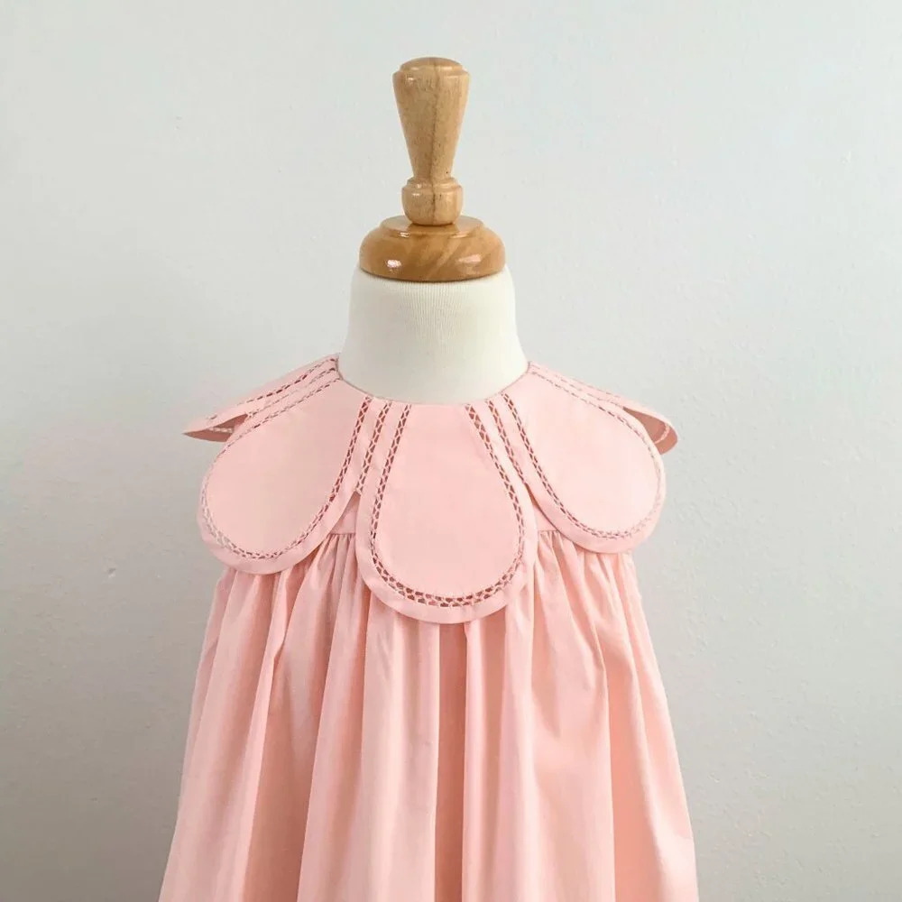 NWT Pretty Girls Flower Petal Collar Dress Boutique Casual Spring & Summer 4T - Picture 3 of 5